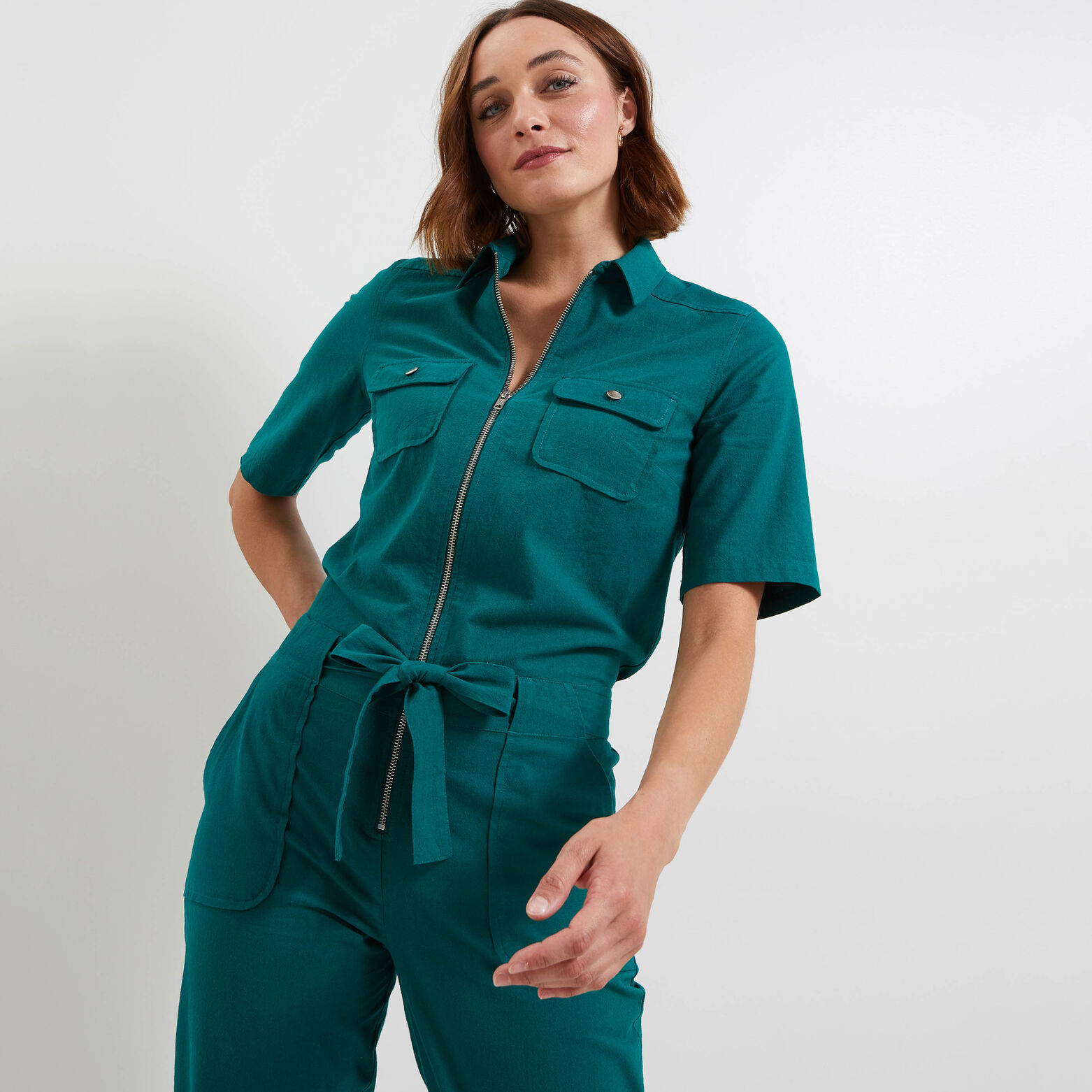 Combinaison pantalon zippée femme