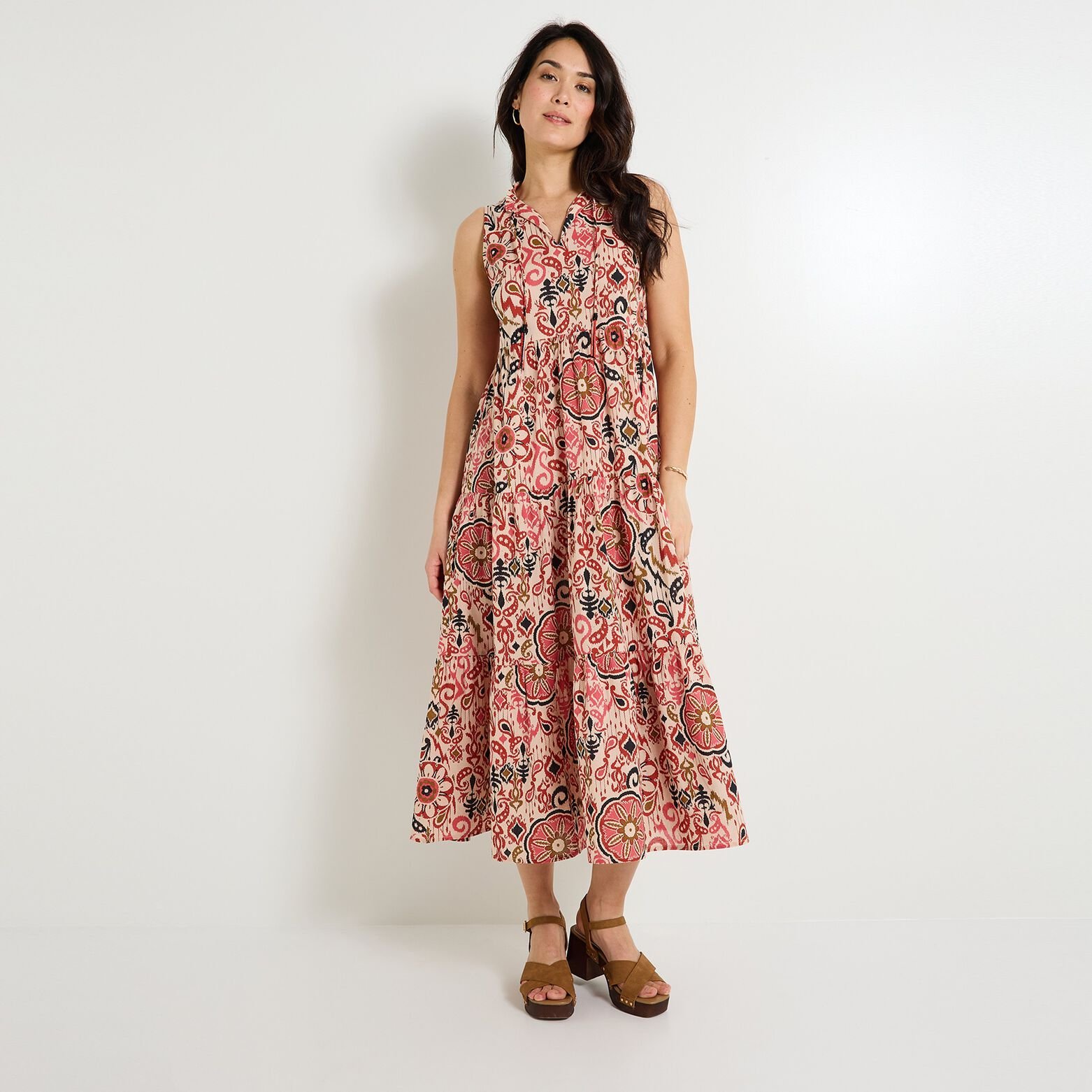 Robe longue imprimée femme
