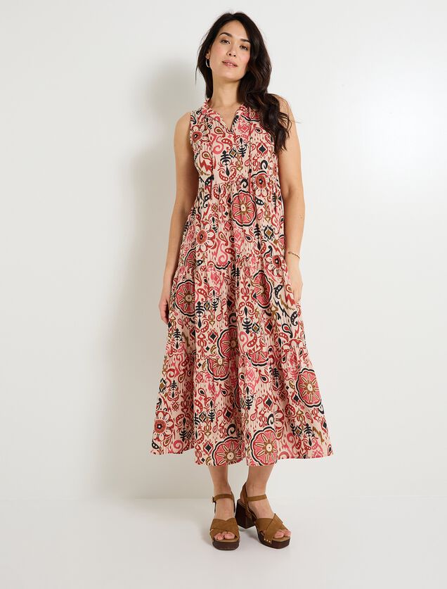 Robe longue imprimée femme