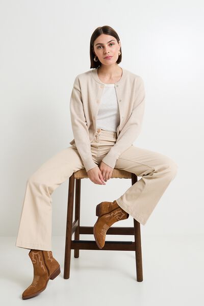 Gilet col rond femme