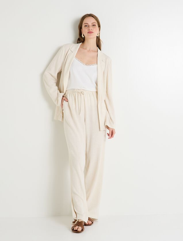 Blazer fluide en lin mélangé femme