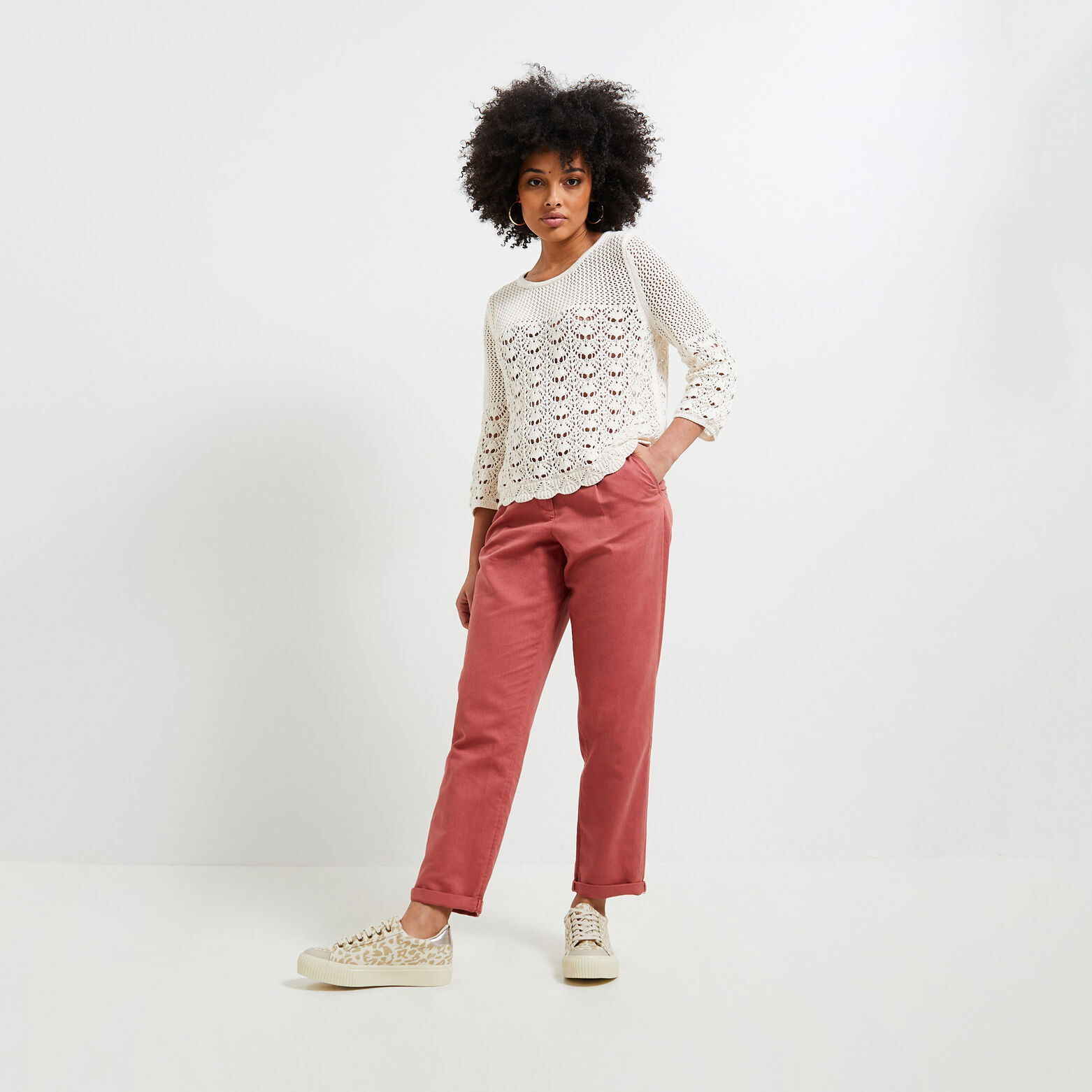Pull ajouré femme