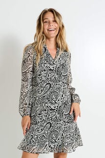 Robe longueur genou en voile imprimé