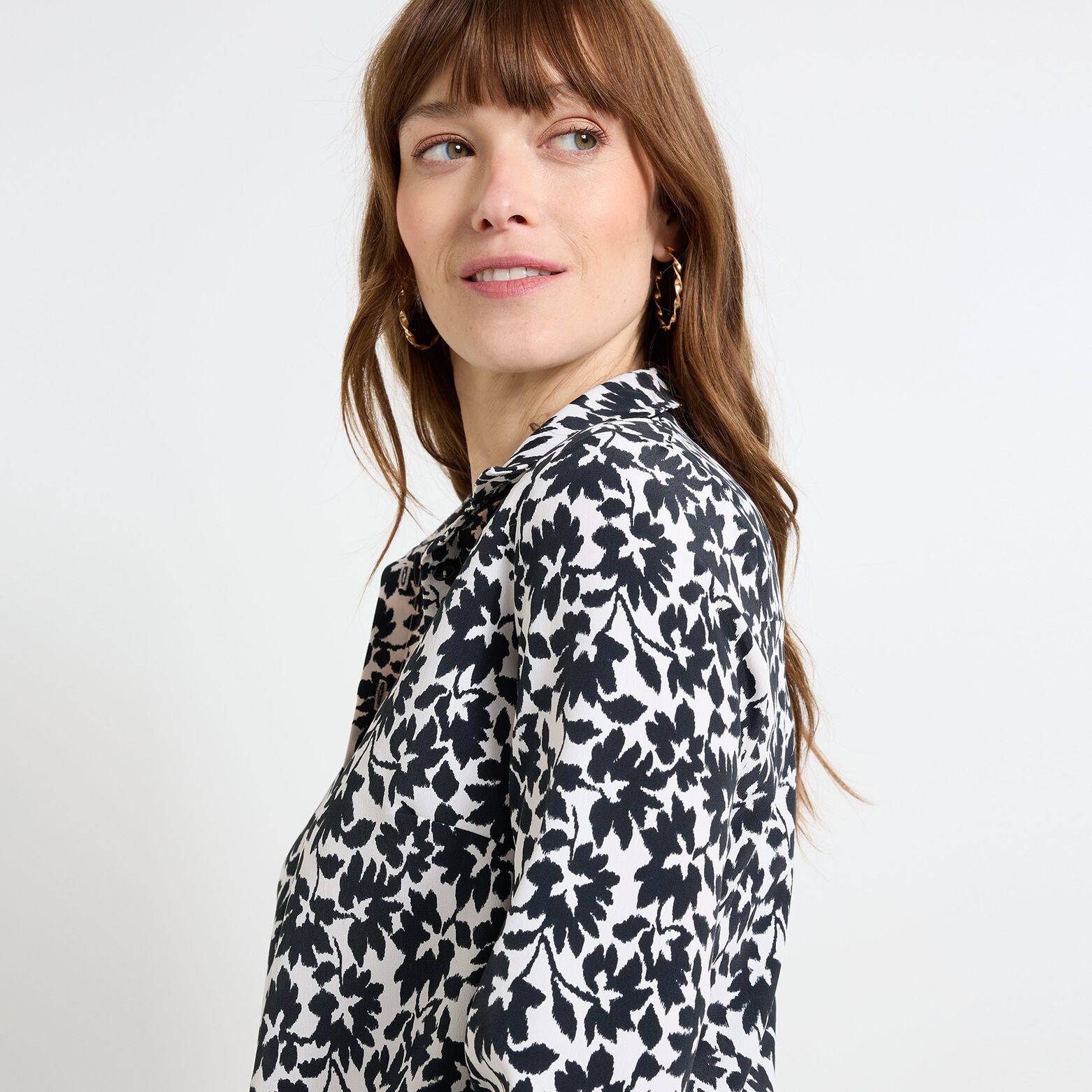 Chemise imprimé fleuri femme