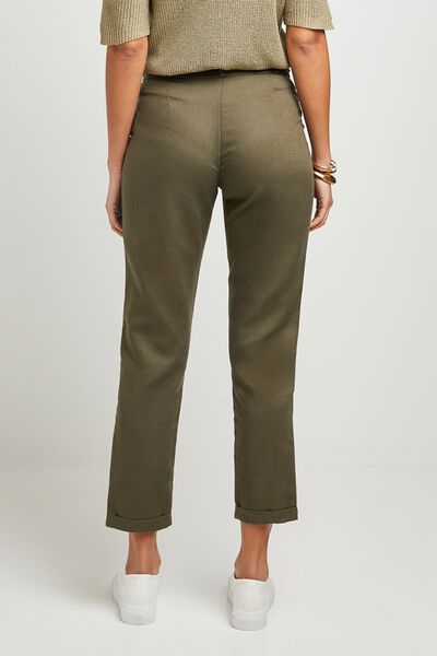 Chino lin mélangé femme