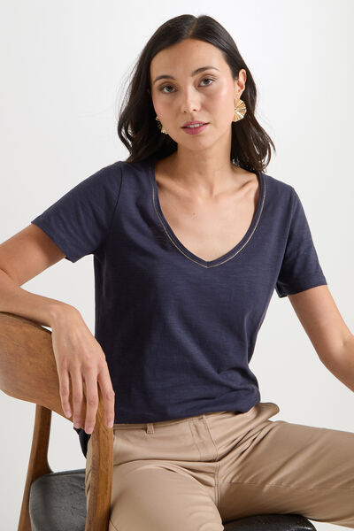 Tshirt basique col V femme