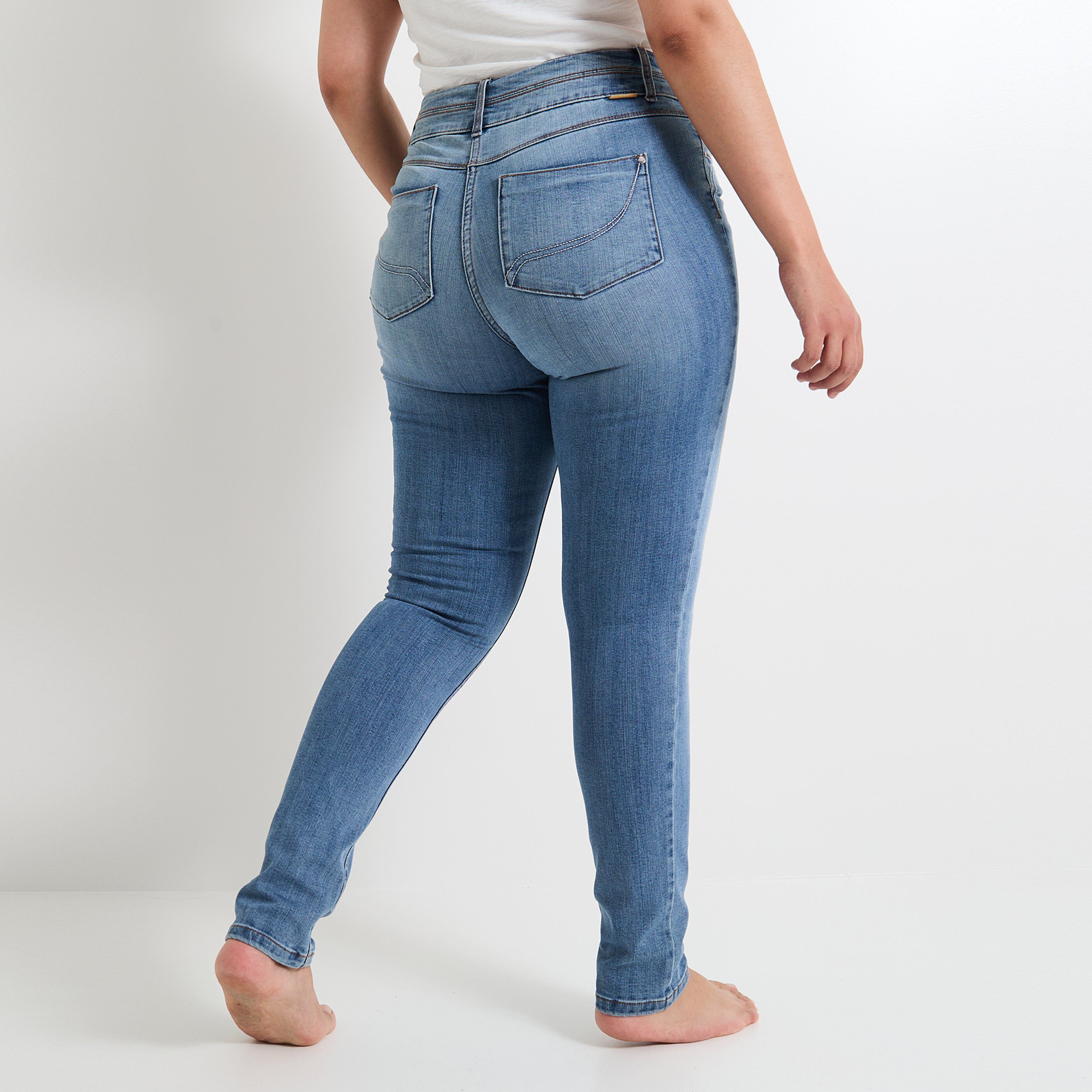 Jean slim taille haute MILAN femme STONE Graindemalice