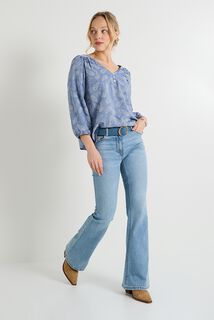 Blouse col V femme