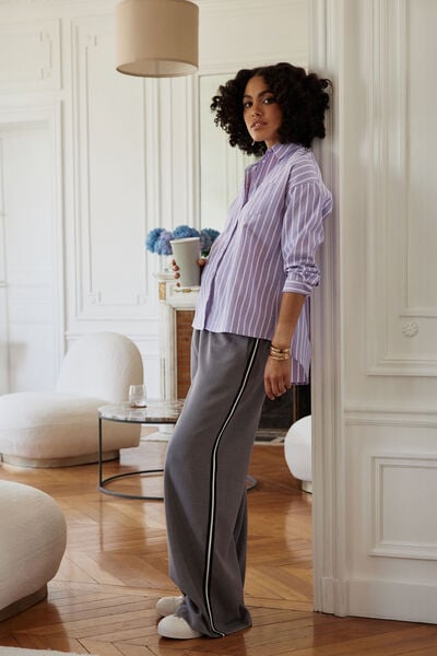 Pantalon avec bandes sur le côté femme