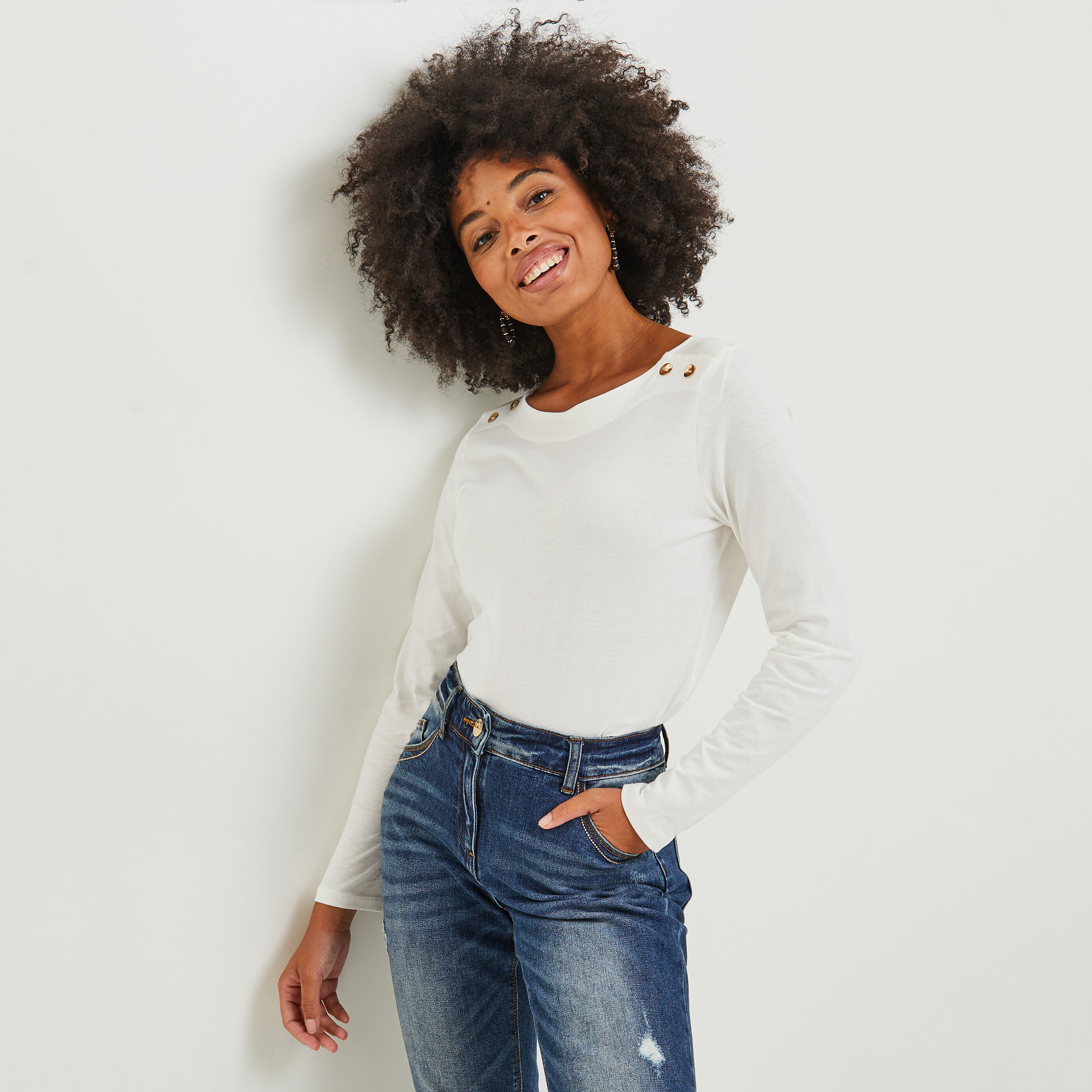 Tee shirt blanc uni femme deals