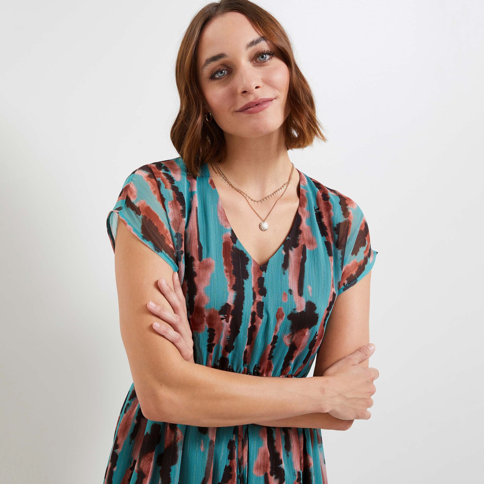 Robe longue imprimée femme