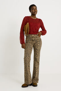 Blouse maille brodée femme