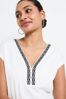 T-shirt col tunisien femme