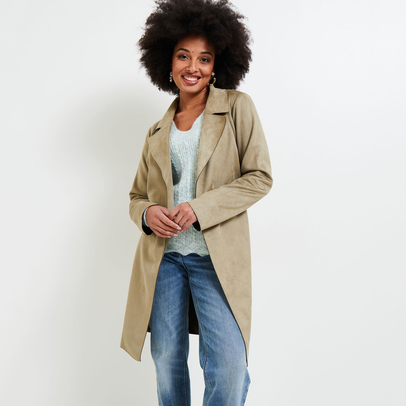 Manteau pardessus suedine femme