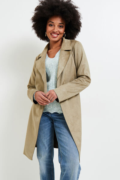Manteau pardessus suedine femme