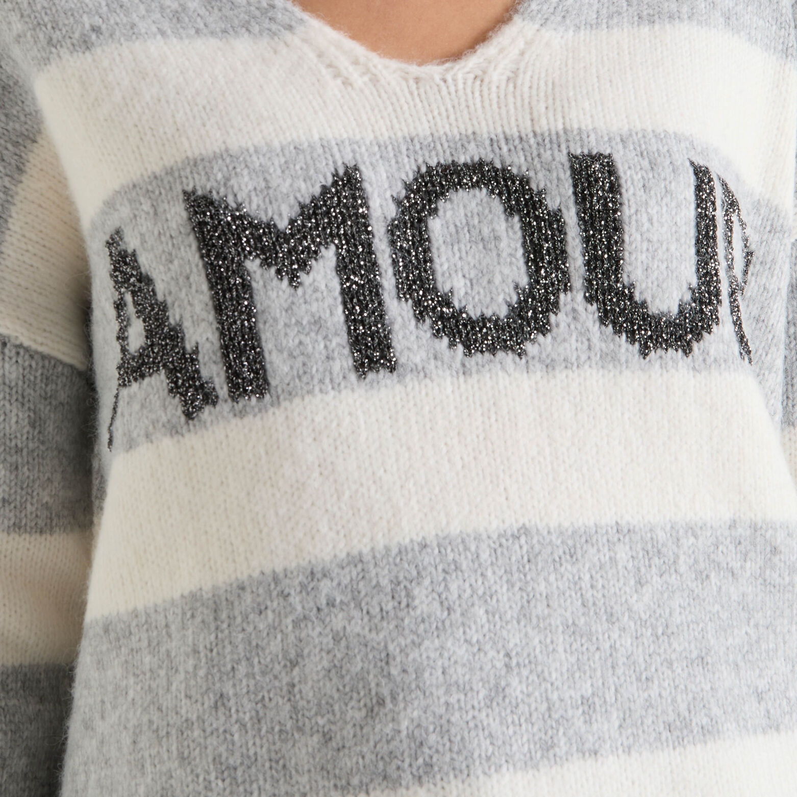 Pull col V femme