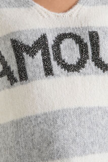 Pull col V femme