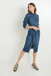 Robe col chemise femme