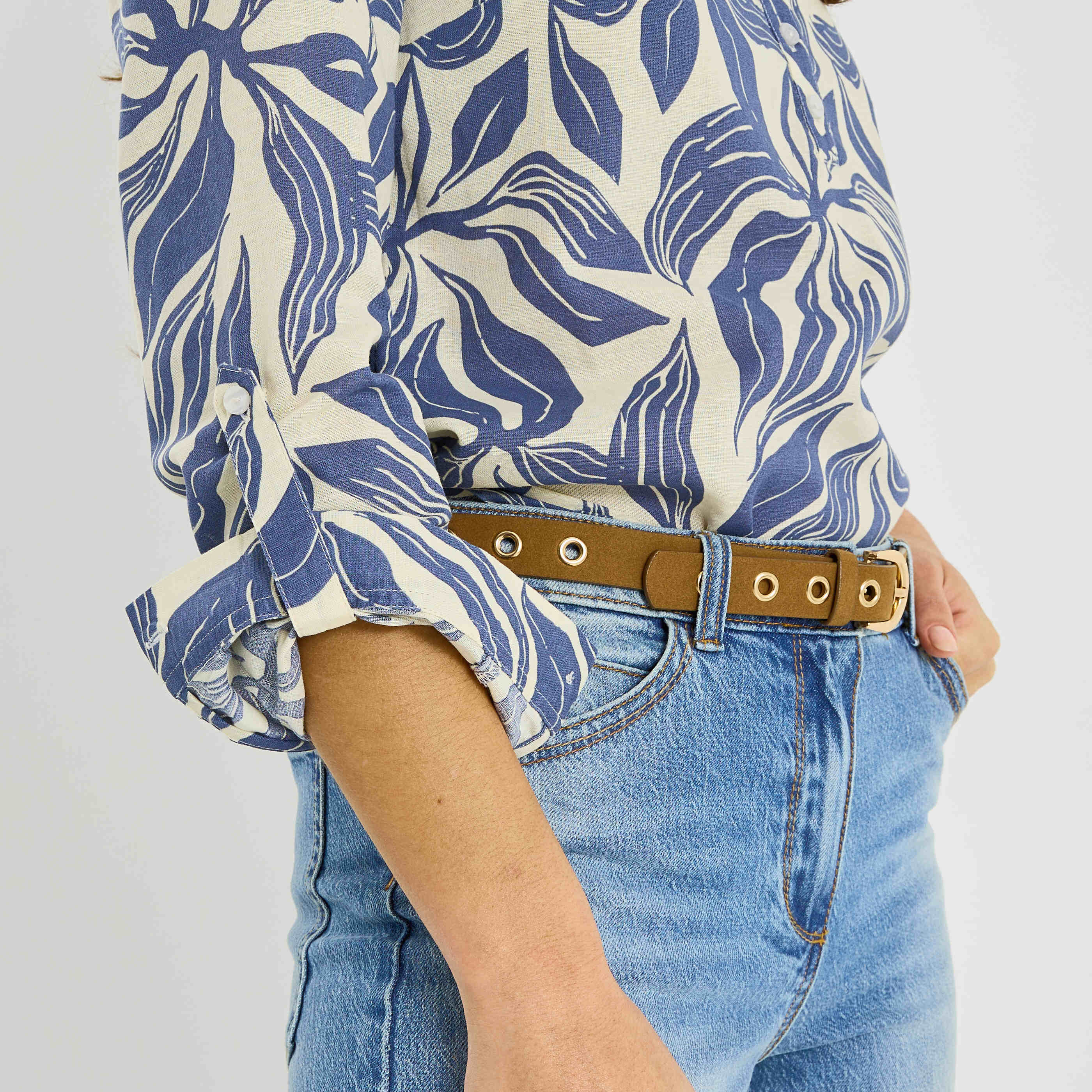 Blouse motif floral femme