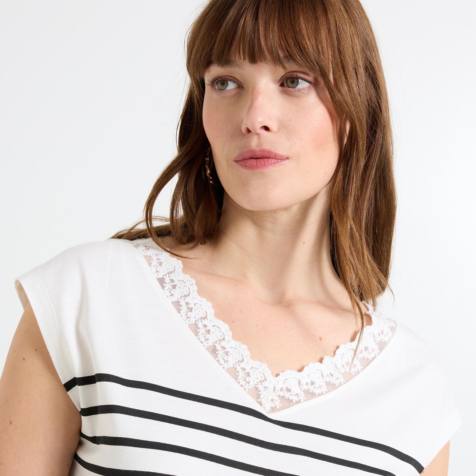 T-shirt col V femme
