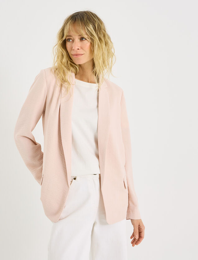 Veste fluide &agrave; col tailleur femme