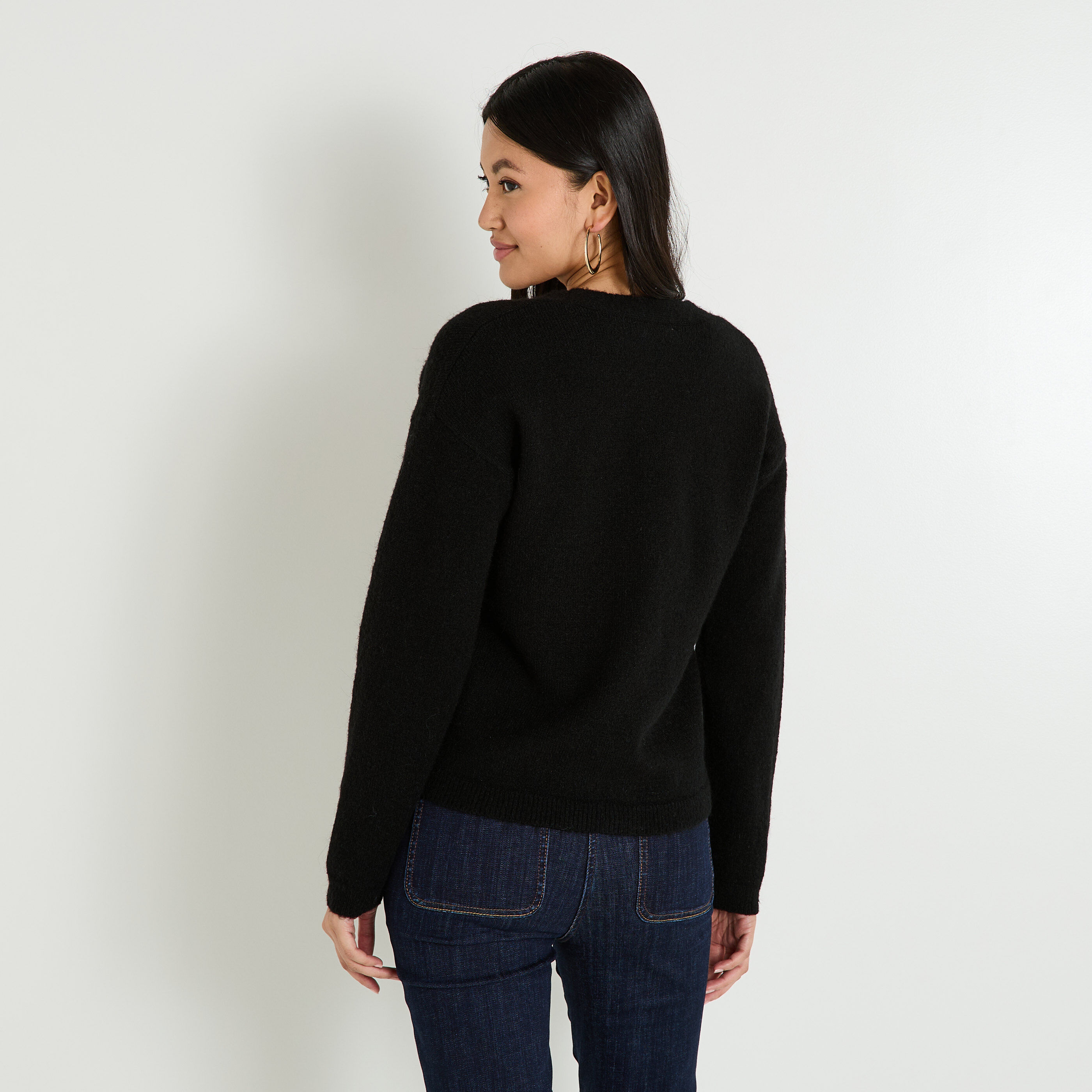 Gilet boutonn&eacute; col V femme