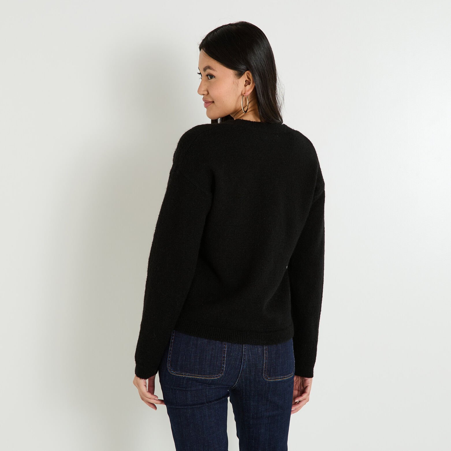 Gilet boutonné col V femme