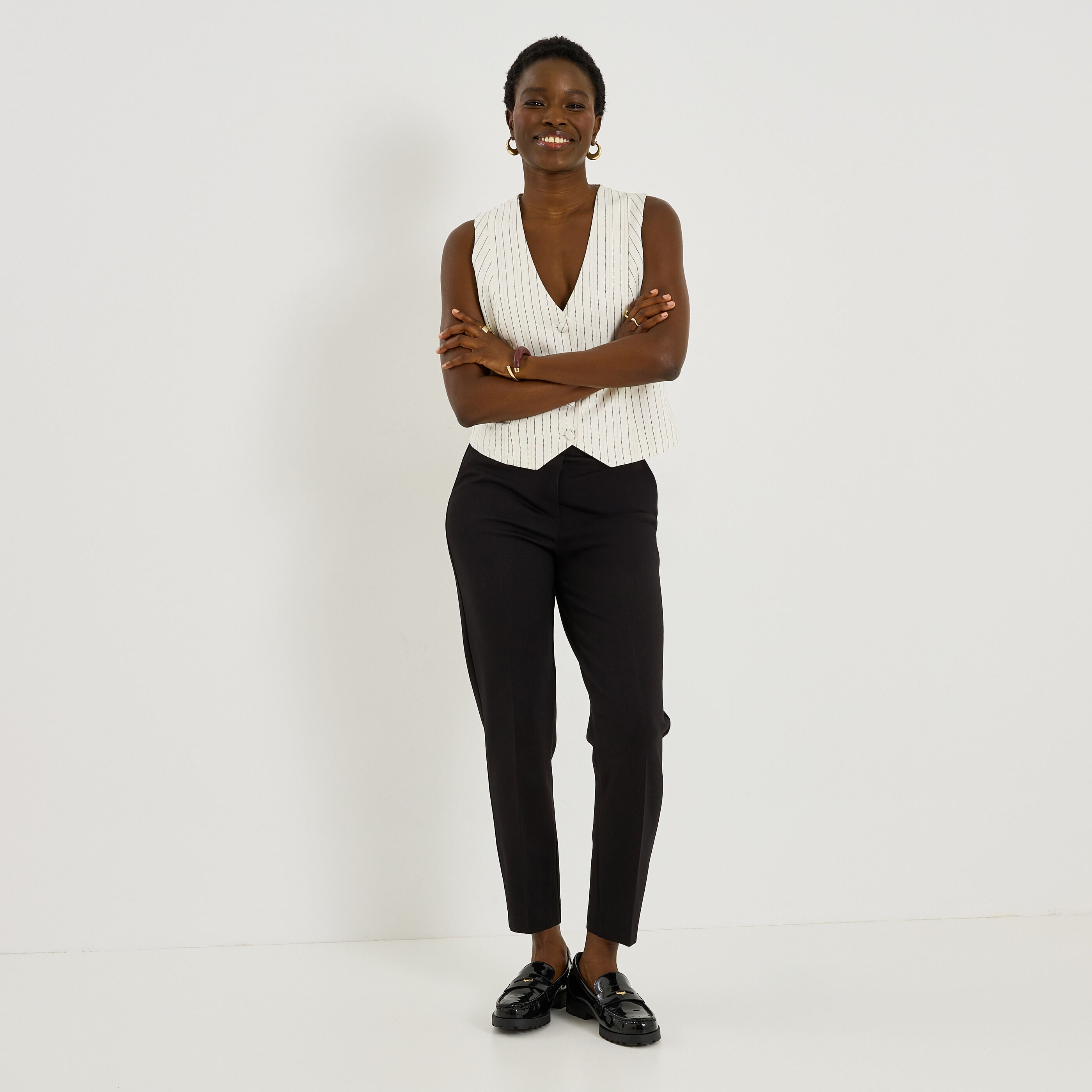Pantalon fusel&eacute; en maille femme