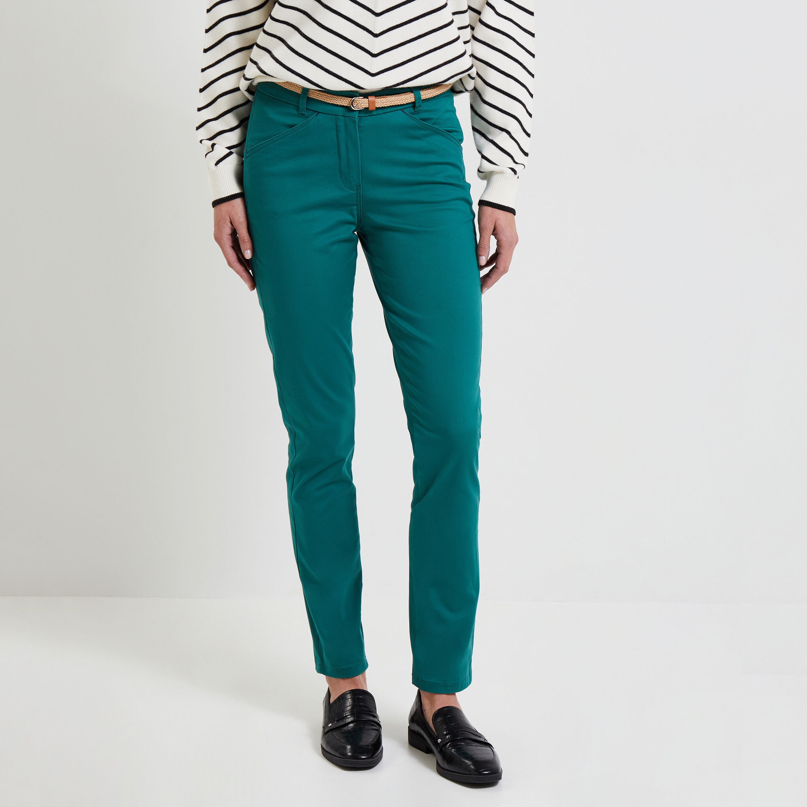 Pantalon chino fluide deals femme