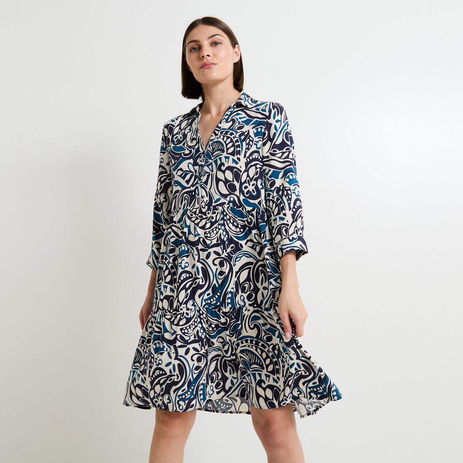 Robe col chemise femme