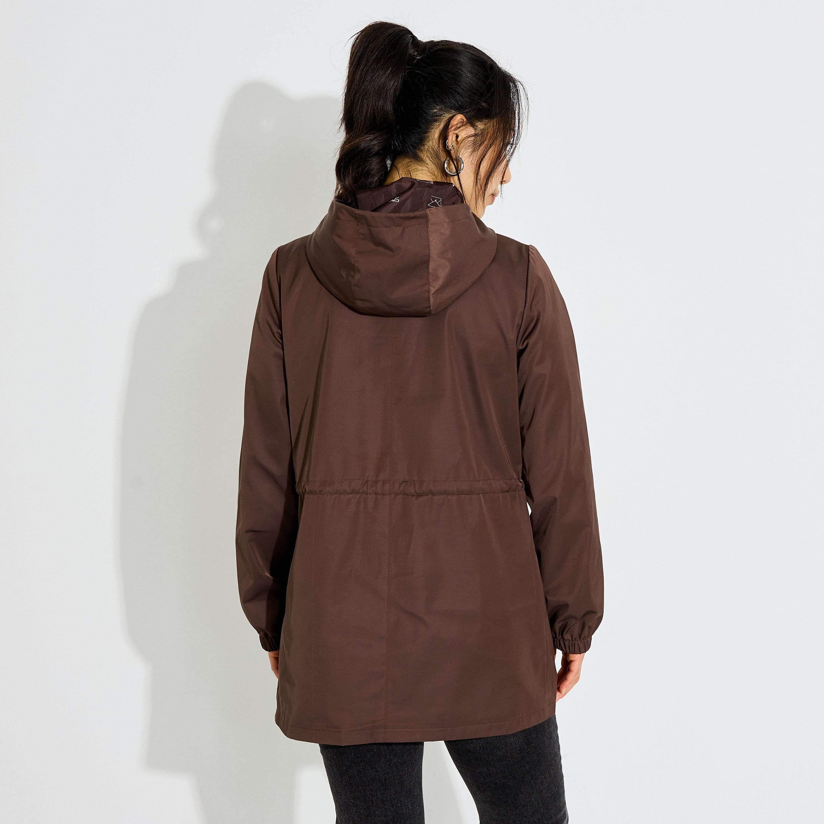 Parka d&eacute;perlante &agrave; capuche femme