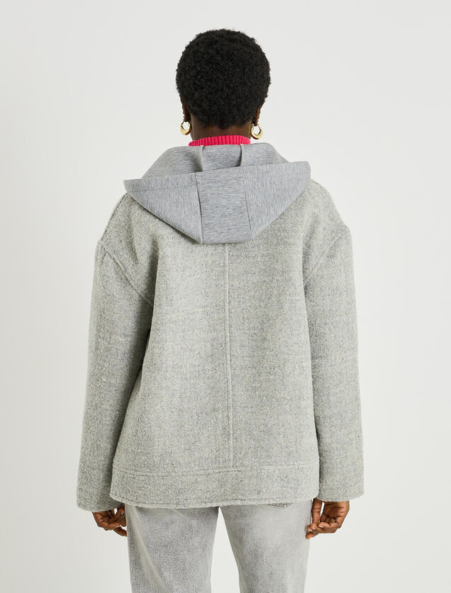 Manteau court &agrave; capuche amovible femme