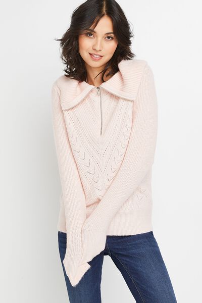Pull col camionneur uni femme