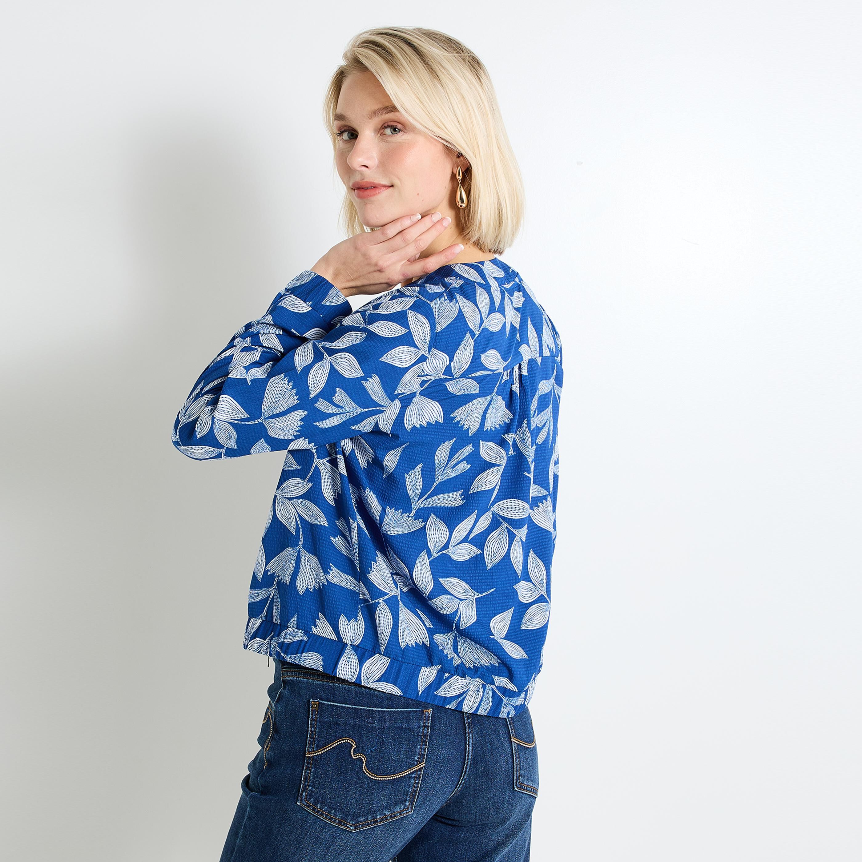 Blouson fluide imprim&eacute; femme