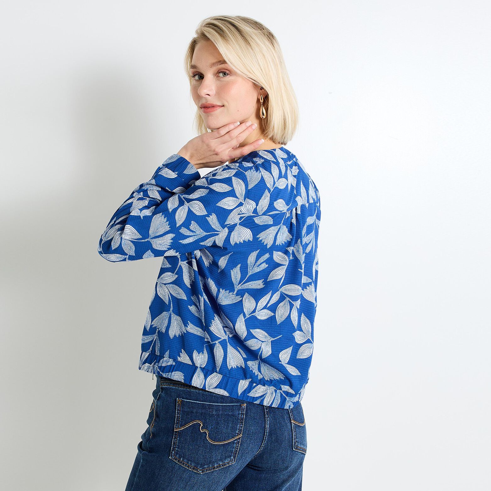 Blouson fluide imprimé femme