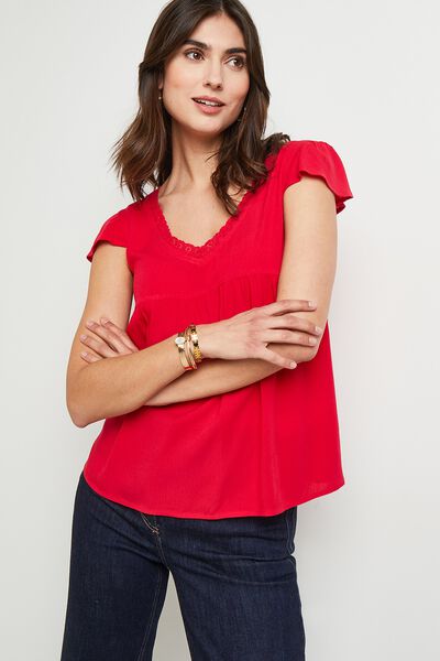 Blouse manches courtes col V