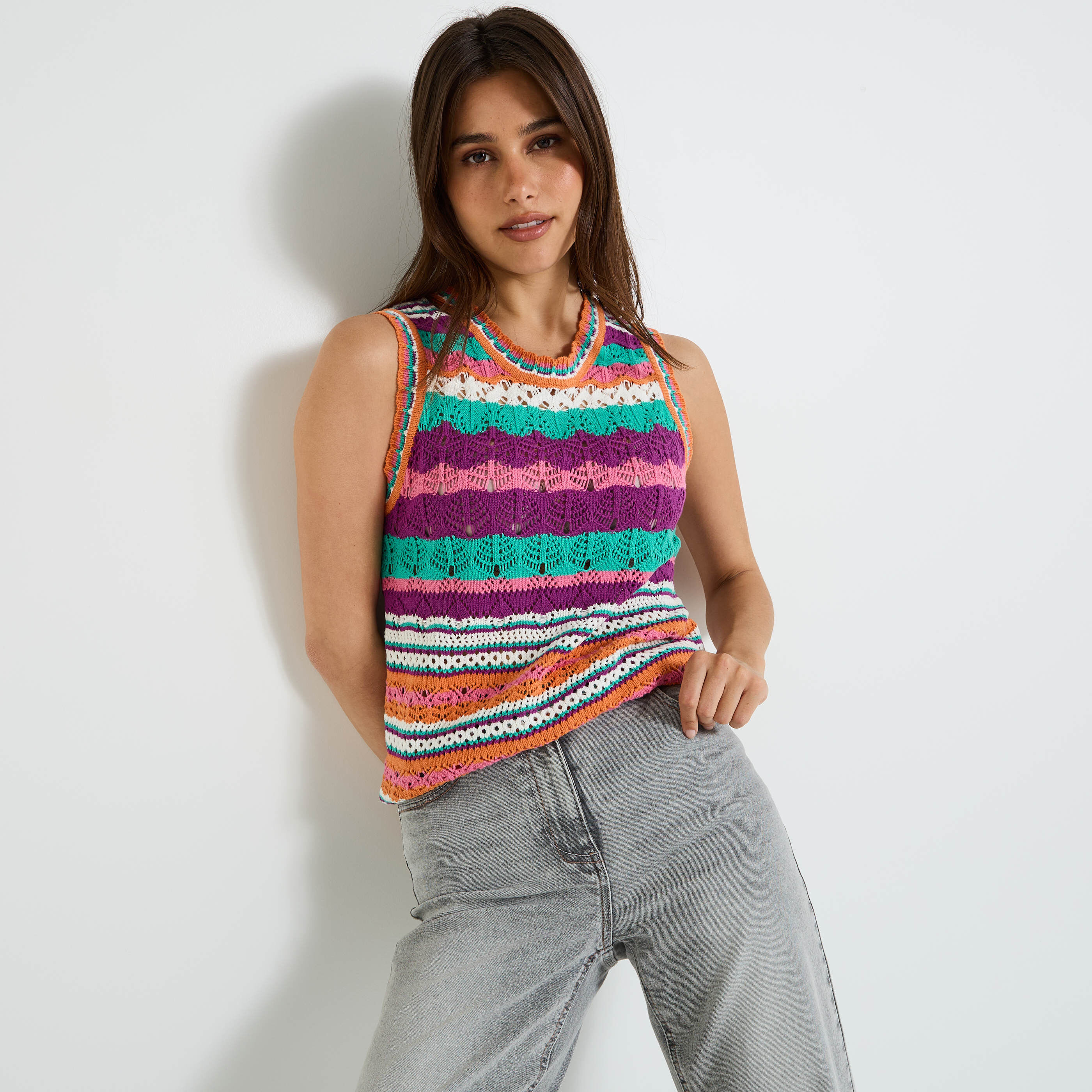 Pull sans manches femme