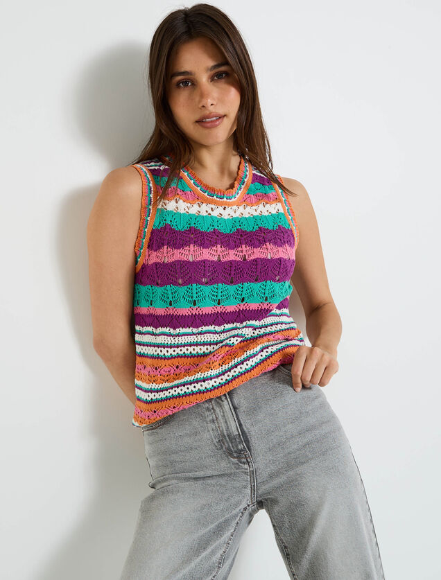 Pull sans manches femme