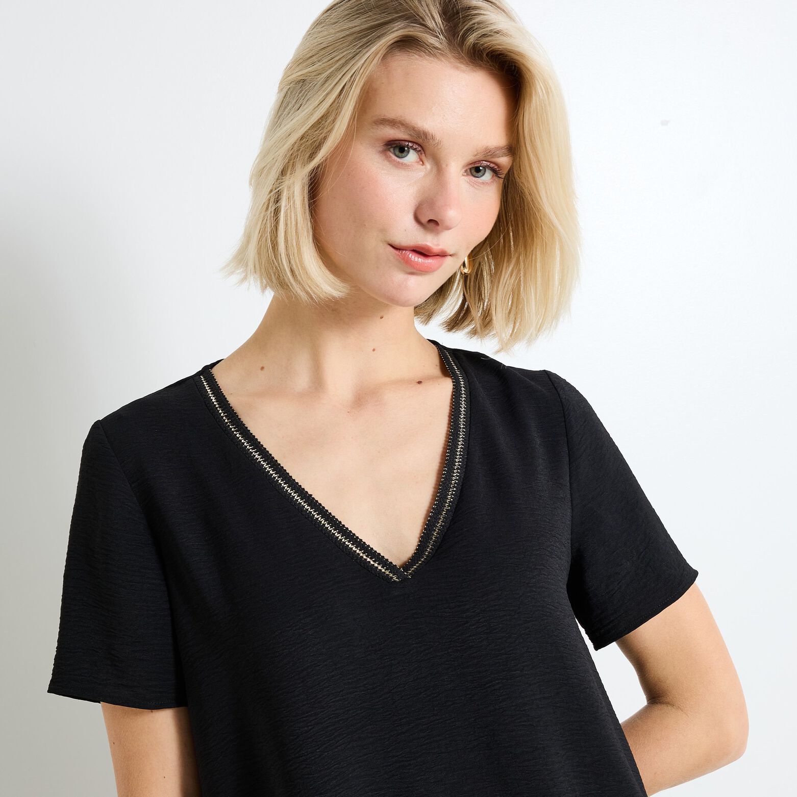 Robe col V femme
