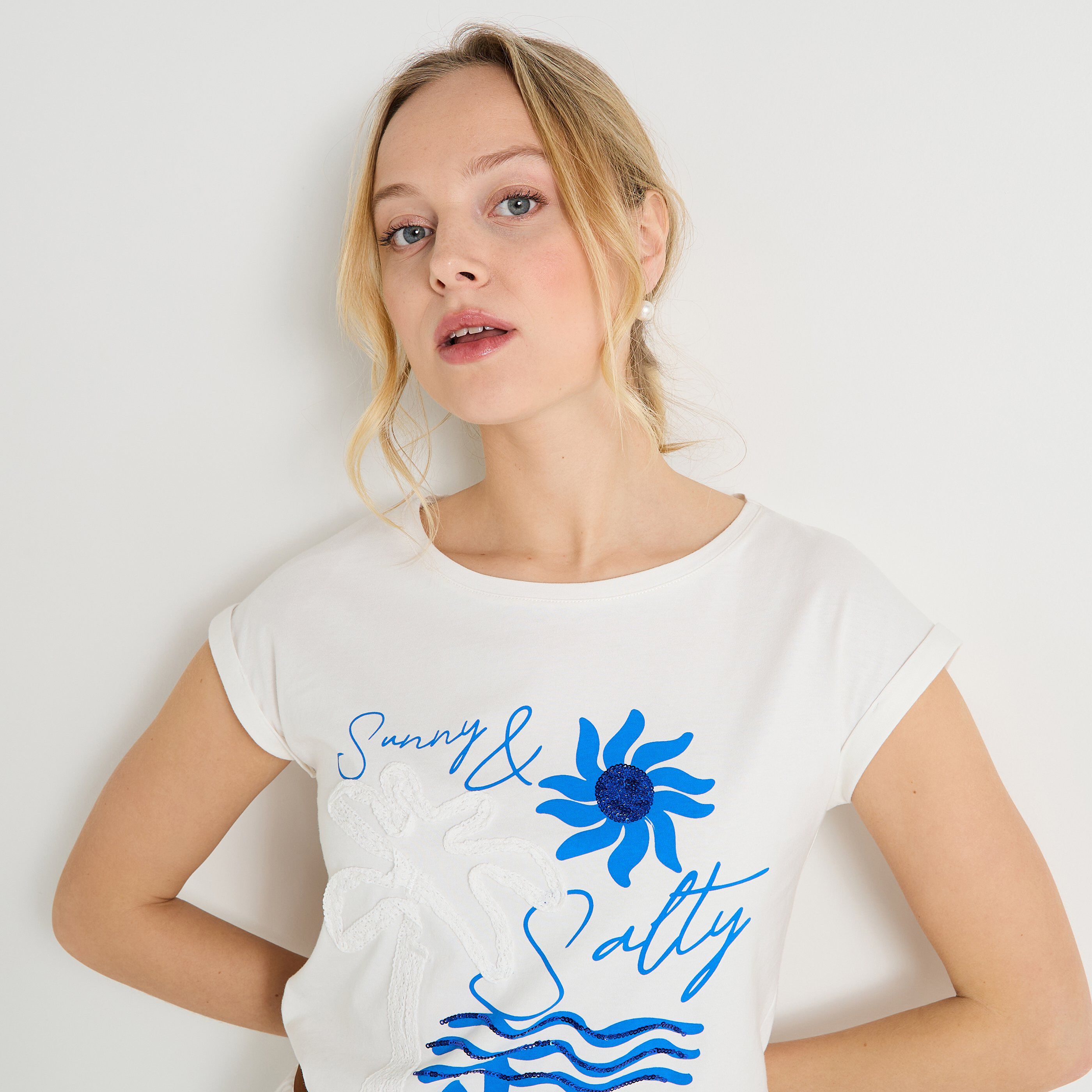 T-shirt col rond femme