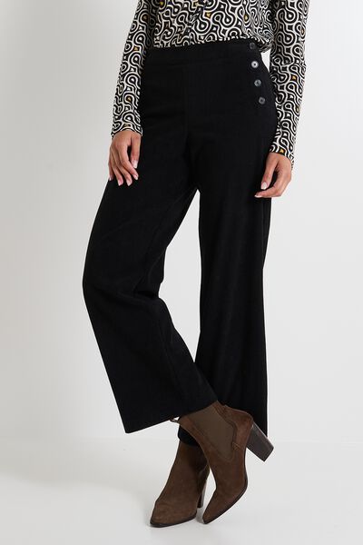 Pantalon à pont velours femme