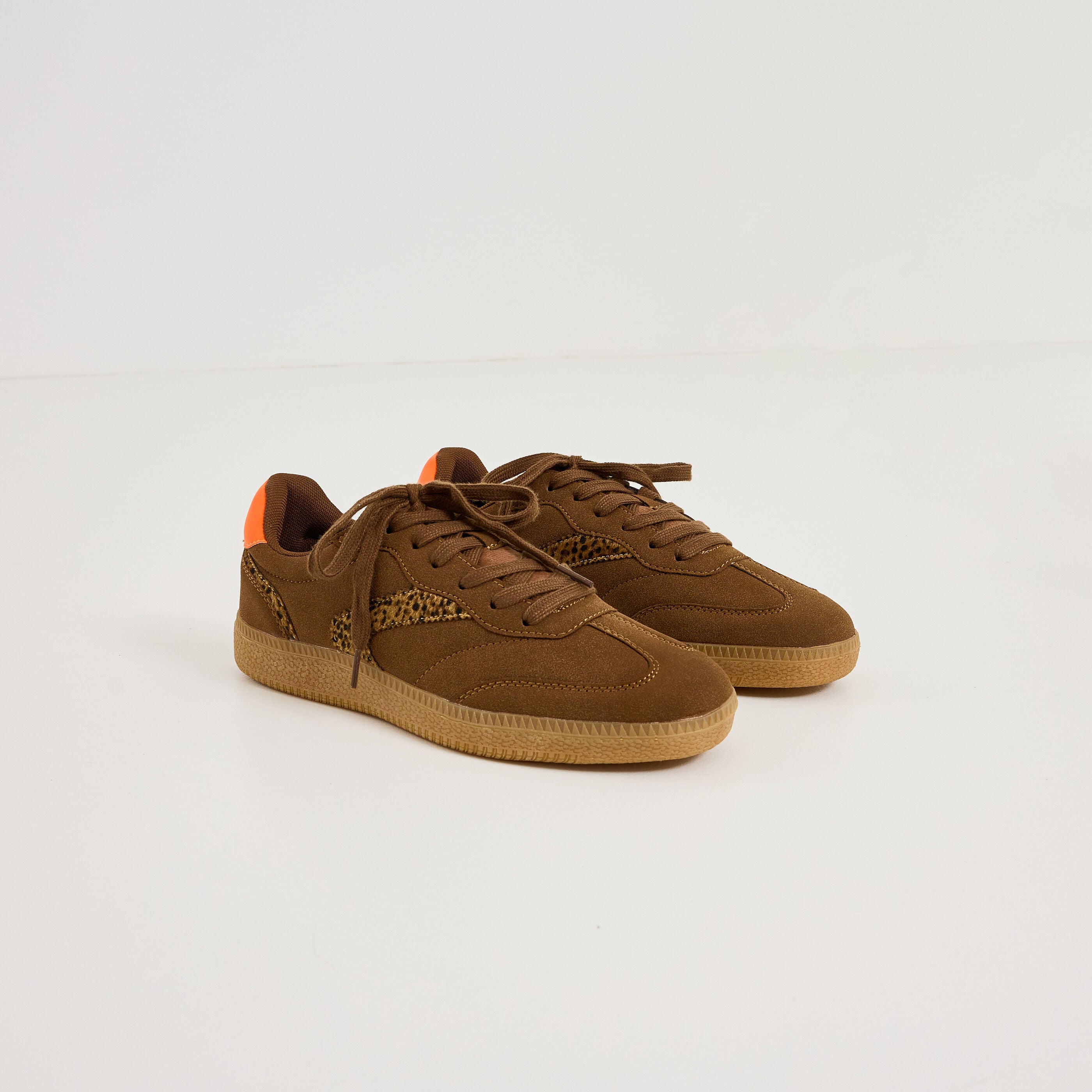 Baskets d&eacute;tails imprim&eacute; l&eacute;opard femme