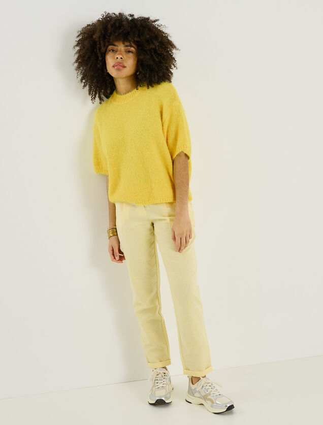 Pull manches courtes ample femme