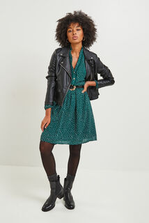 robe imprimée details macramé femme