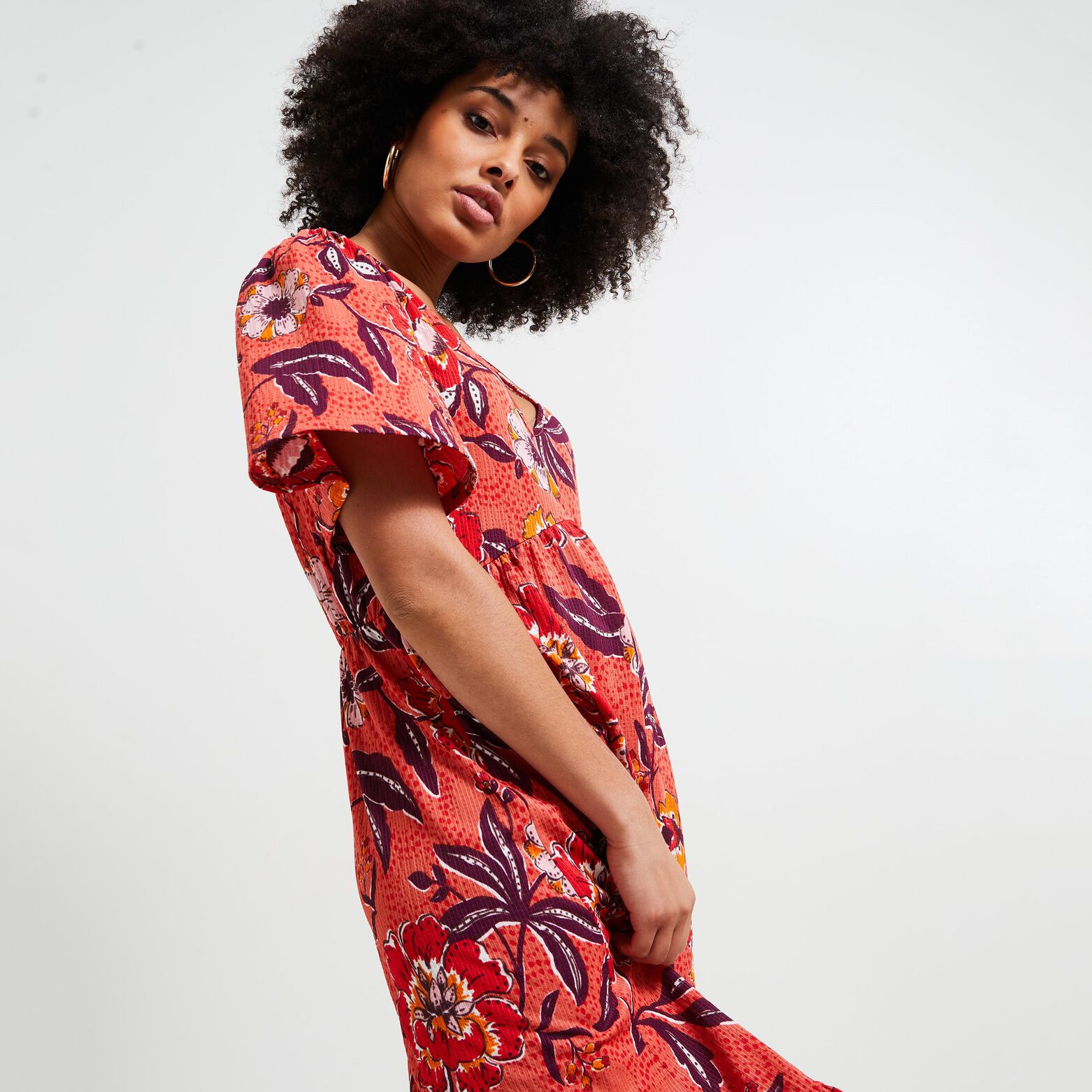 Robe longue imprimée femme
