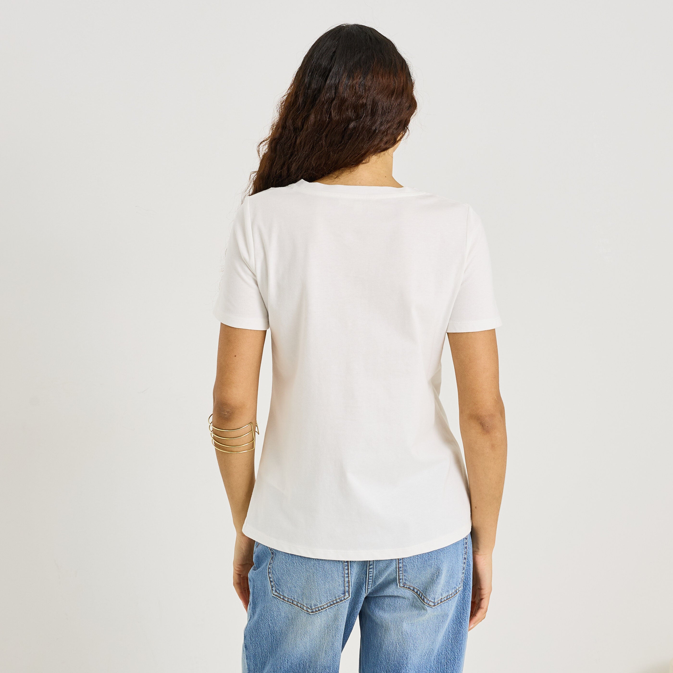 T-shirt col rond imprim&eacute; femme
