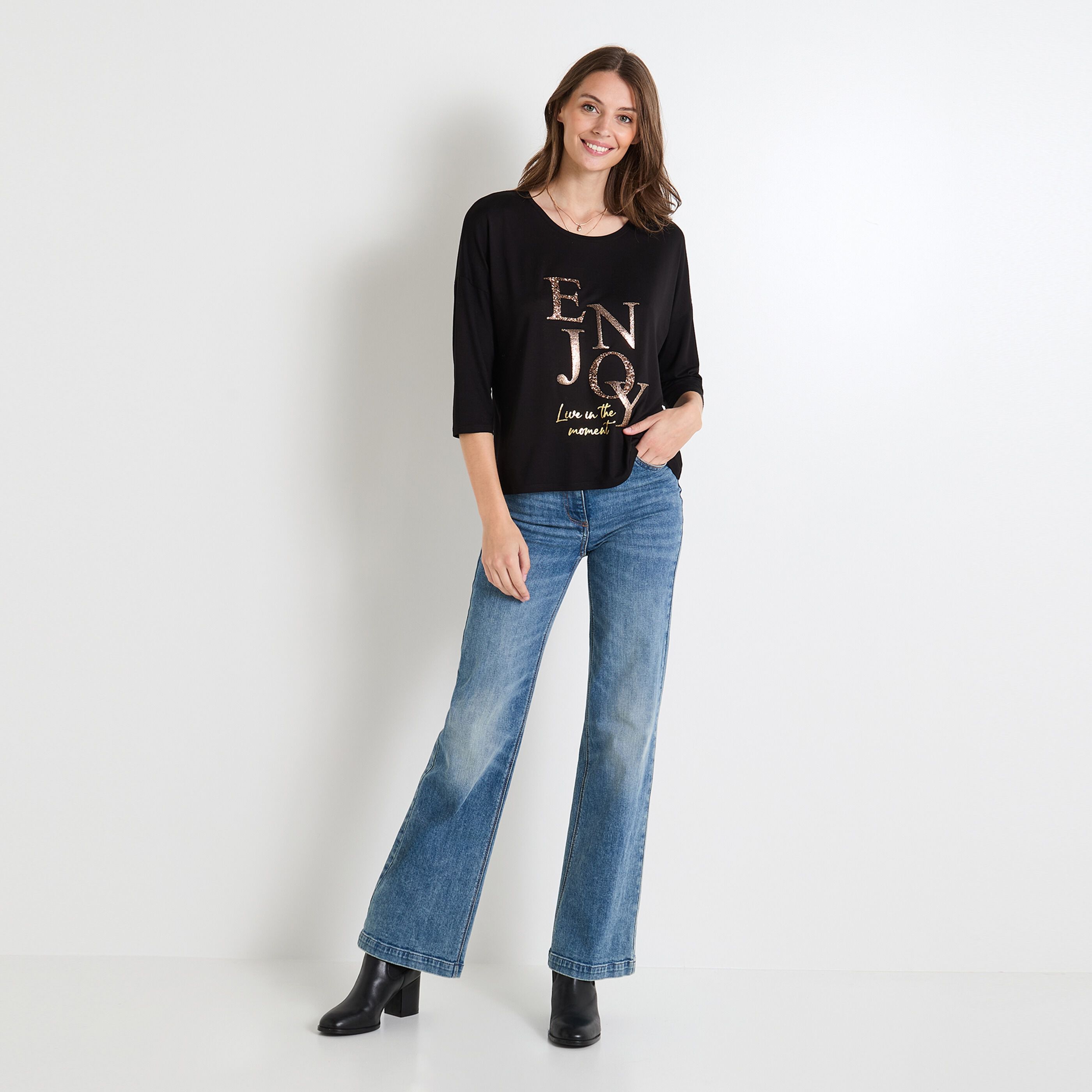 T-shirt col bateau femme