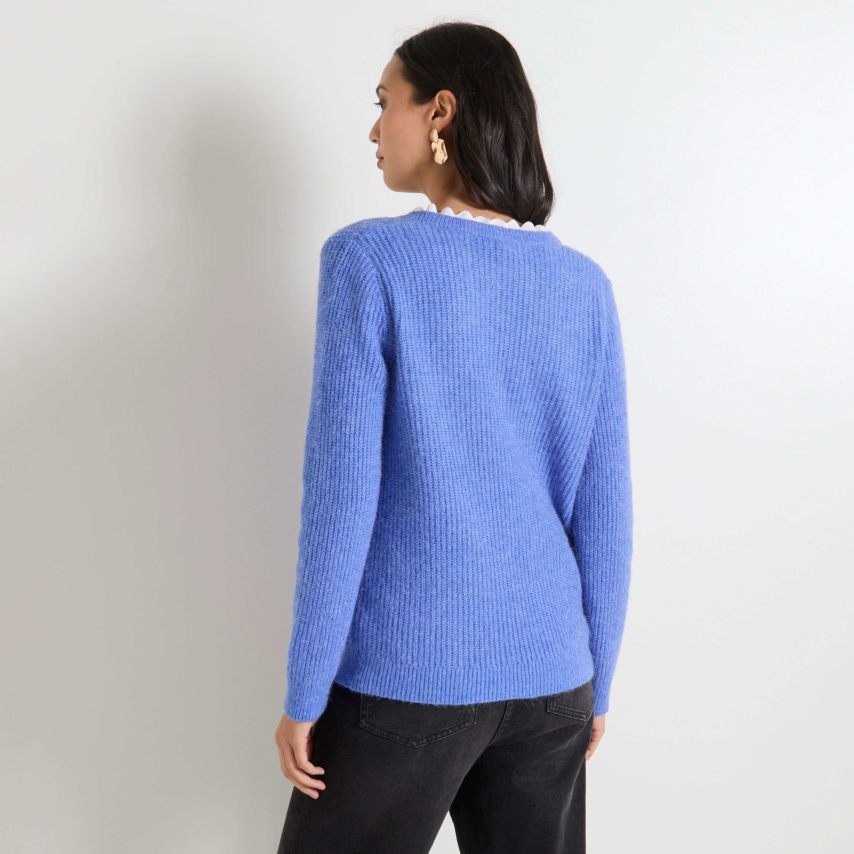 Pull col chemise femme