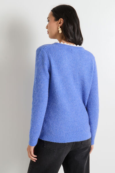 Pull col chemise femme