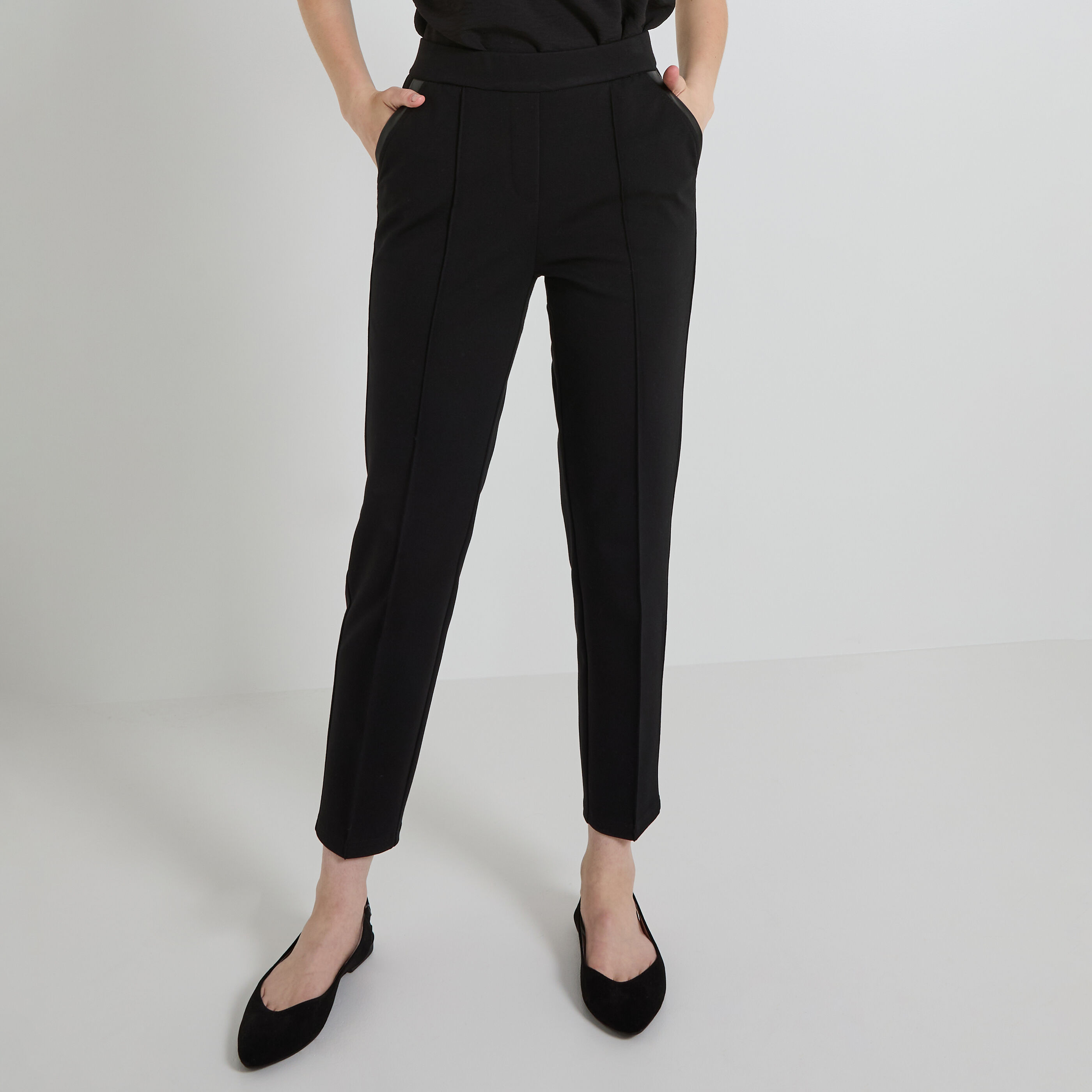 Pantalon cigarette stretch femme NOIR Graindemalice